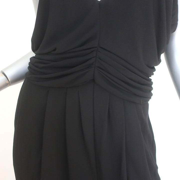Max Mara Sleeveless Draped Jersey Jumpsuit Black Size Medium