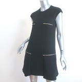 Stella McCartney Zip-Pocket Mini Dress Black Stretch Crepe Size 40