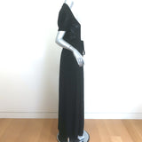 Isabel Marant Etoile Kamil Pleated Maxi Dress Black Crinkled Voile Size 34