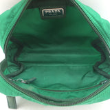 Prada Tessuto Front-Pocket Cosmetic Bag Emerald Green Nylon Small Pouch