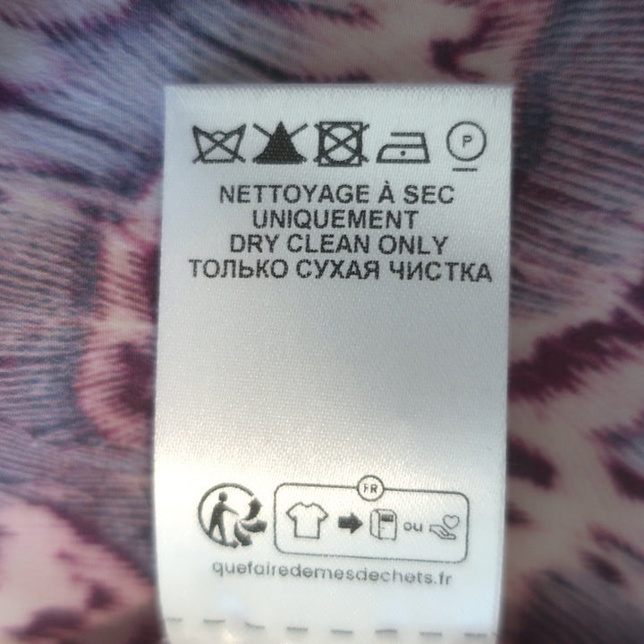 Isabel Marant Valency Asymmetric Blouse Mauve Printed Stretch Silk Size 34