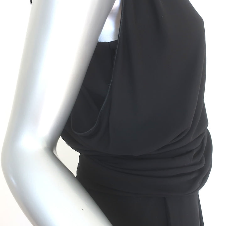 Max Mara Sleeveless Draped Jersey Jumpsuit Black Size Medium