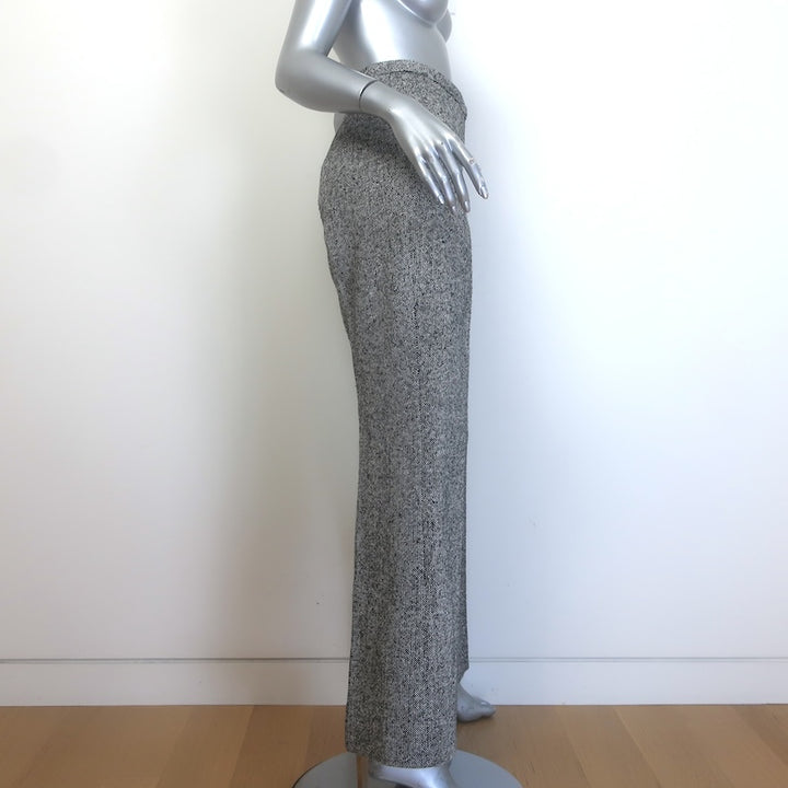 Prada Tweed Flared Trousers Black/White Virgin Wool Size 44