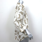L'Agence Camille Blouse Ivory Leopard Print Size Extra Large 3/4 Sleeve Top