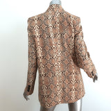 Anine Bing Double Breasted Blazer Madeleine Beige Snakeskin Print Size Medium