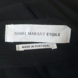 Isabel Marant Etoile Kamil Pleated Maxi Dress Black Crinkled Voile Size 34