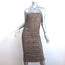 Reformation Shea Strapless Ruched Cheetah Print Mesh Midi Dress Size Large NEW