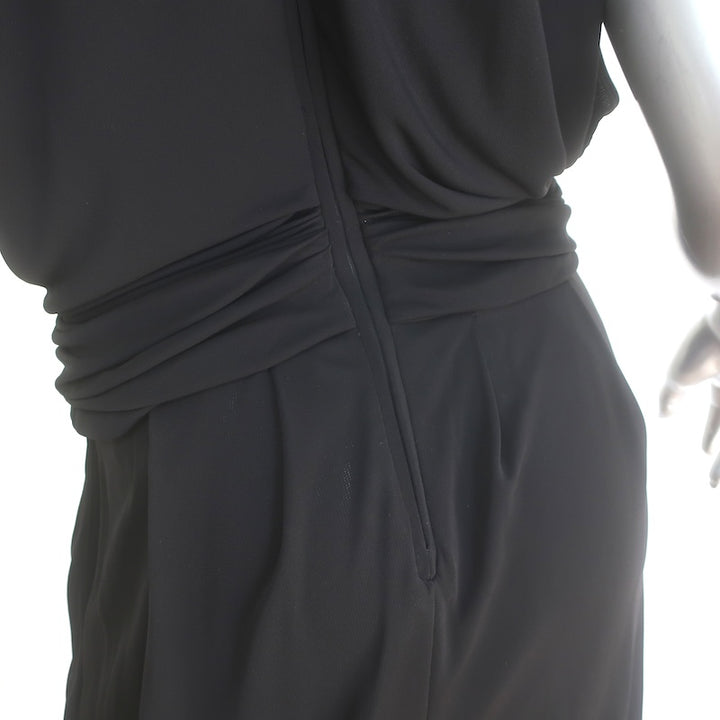 Max Mara Sleeveless Draped Jersey Jumpsuit Black Size Medium