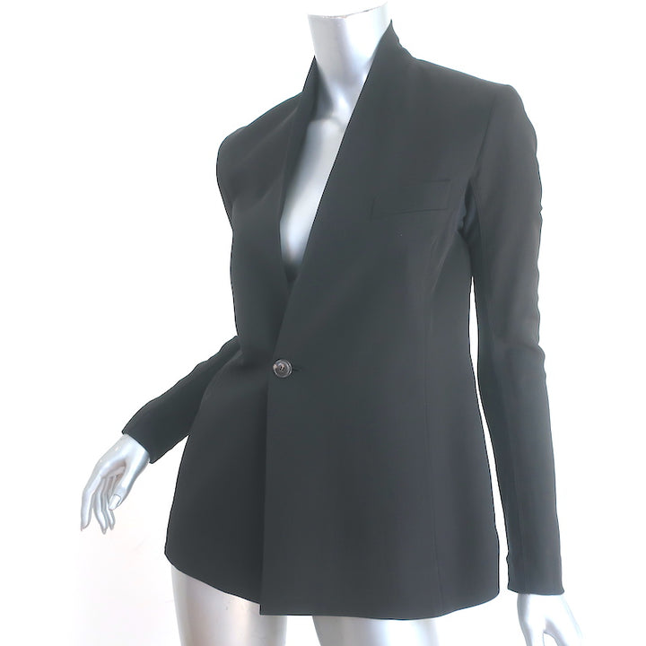 Rick Owens Blazer Black Wool-Silk Size 40 One-Button Jacket