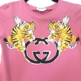 Gucci Kids Winged Tiger GG Logo T-Shirt Pink Size 8