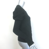 Dolce & Gabbana Floral-Embroidered Puff Sleeve Cardigan Black Wool Size 40