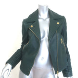 Louis Vuitton Convertible Biker Jacket Vest Emerald Leather Size 36