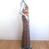 Missoni Zig Zag Knit Halter Maxi Dress Multicolor Rayon Size 44