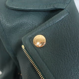 Louis Vuitton Convertible Biker Jacket Vest Emerald Leather Size 36