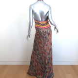 Missoni Zig Zag Knit Halter Maxi Dress Multicolor Rayon Size 44