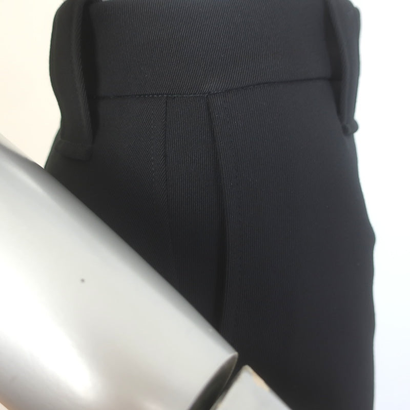 GANNI Wide Leg Suit Trousers Black Stretch Wool Twill Size 40