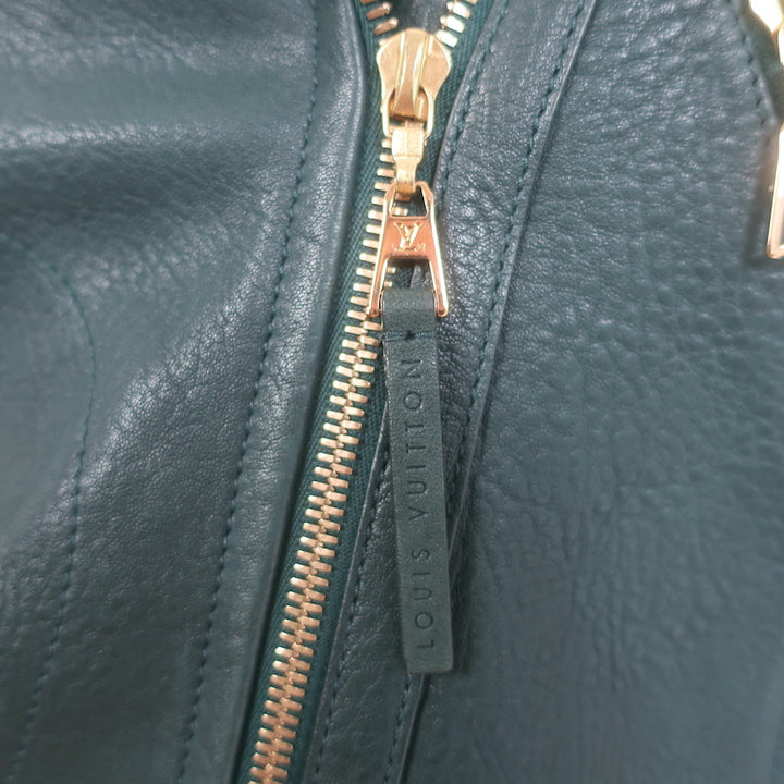 Louis Vuitton Convertible Biker Jacket Vest Emerald Leather Size 36