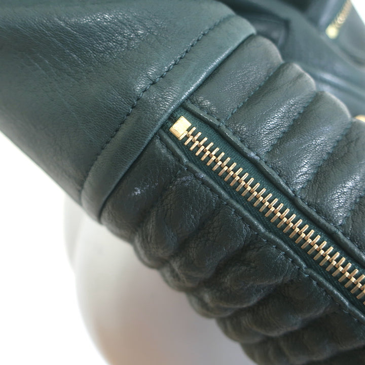 Louis Vuitton Convertible Biker Jacket Vest Emerald Leather Size 36