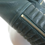 Louis Vuitton Convertible Biker Jacket Vest Emerald Leather Size 36