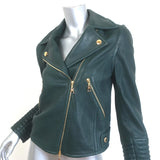 Louis Vuitton Convertible Biker Jacket Vest Emerald Leather Size 36