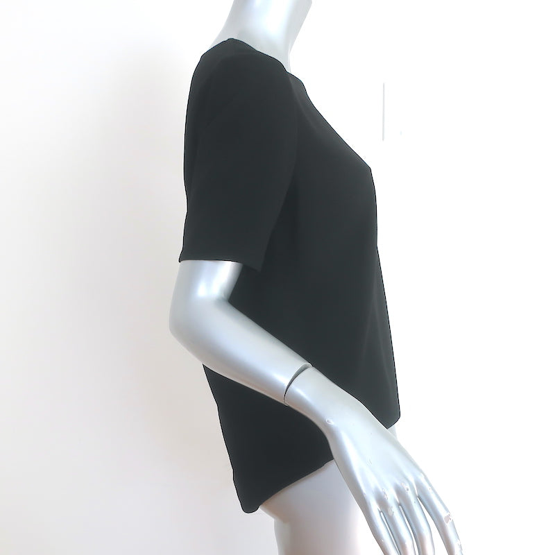Jenni Kayne Crepe Tee Black Size Small Short Sleeve Top