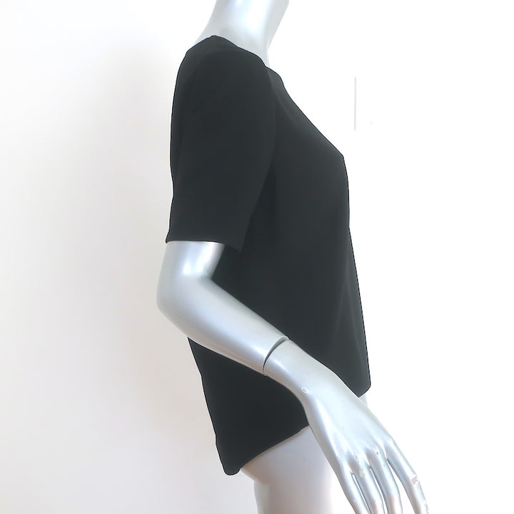 Jenni Kayne Crepe Tee Black Size Small Short Sleeve Top