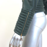 Louis Vuitton Convertible Biker Jacket Vest Emerald Leather Size 36