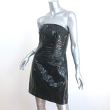 Rotate Birger Christensen Herla Strapless Snake-Effect Dress Black Size US 10