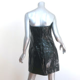 Rotate Birger Christensen Herla Strapless Snake-Effect Dress Black Size US 10