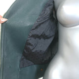 Louis Vuitton Convertible Biker Jacket Vest Emerald Leather Size 36