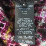 Isabel Marant Dianaly Checked Tweed Coat Burgundy/Multi Wool-Blend Size 36