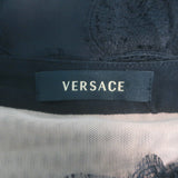 Versace Bustier Mini Dress Black Lace-Trimmed Pleated Silk Size 36