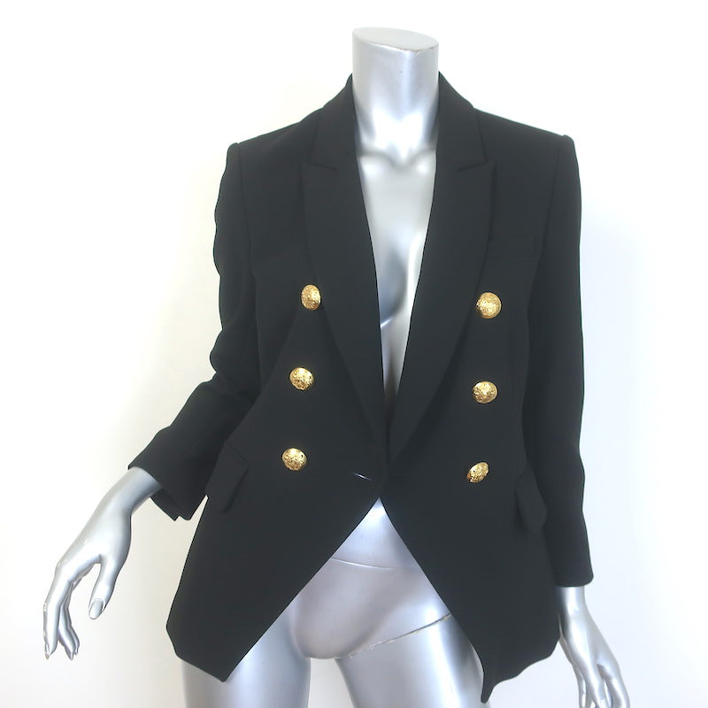 Veronica Beard Miller Dickey Jacket Black/Gold Size 4 Double Breasted Blazer