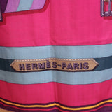 Hermes Les Sangles by J.Metz 140cm Scarf Shawl Fuchsia Cashmere-Silk