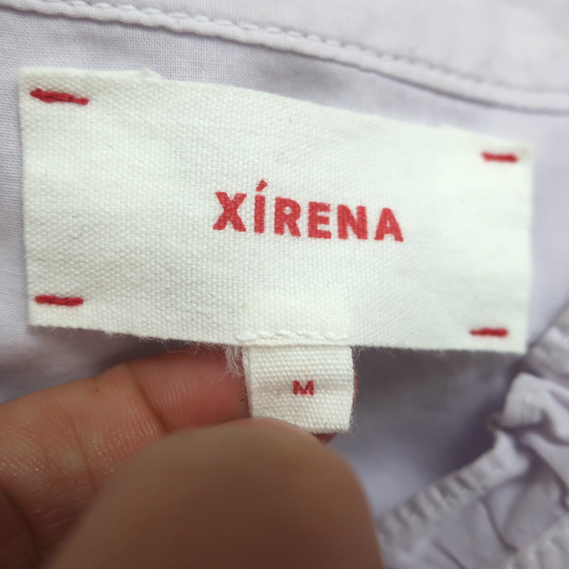 Xirena Ruffle Neck Button Down Shirt Light Purple Size Medium Long Sleeve Top
