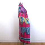 Hermes Les Sangles by J.Metz 140cm Scarf Shawl Fuchsia Cashmere-Silk