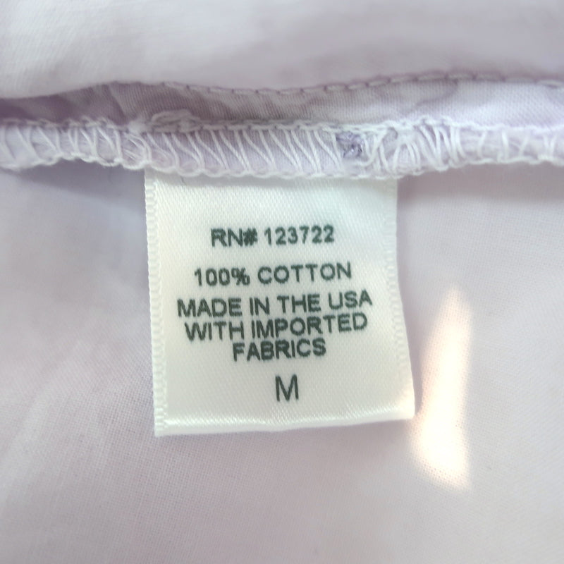 Xirena Ruffle Neck Button Down Shirt Light Purple Size Medium Long Sleeve Top