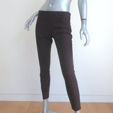 The Row Pintuck Cropped Pants Dark Brown Stretch Crepe Size 4