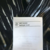 Vince Long Sleeve Midi Dress Black Brushstroke Print Silk Chiffon Size Medium