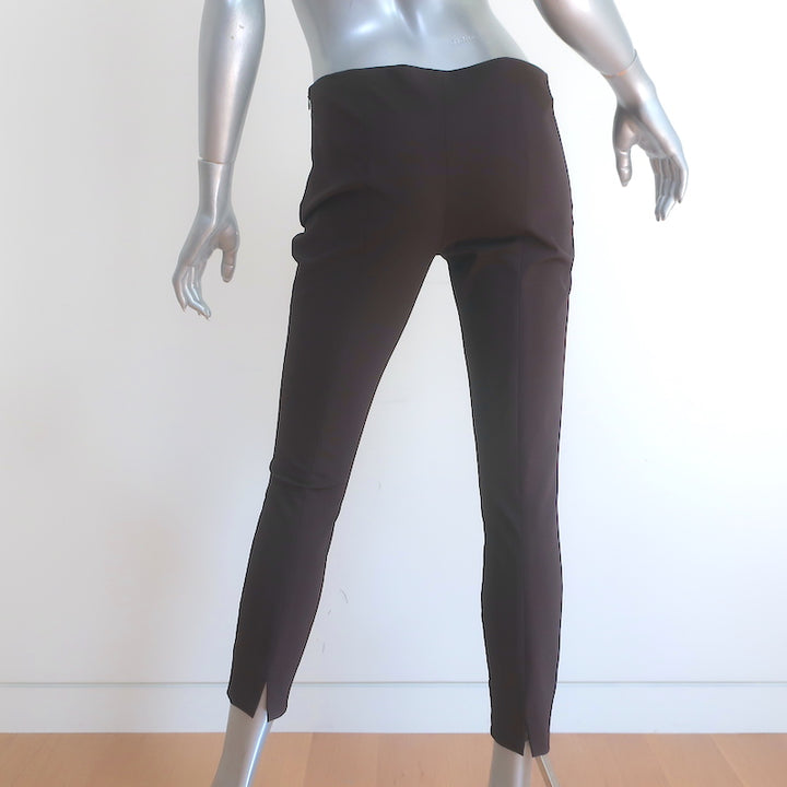 The Row Pintuck Cropped Pants Dark Brown Stretch Crepe Size 4