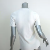 Helmut Lang Quarter Zip Tee White Ribbed Knit Size Medium Short Sleeve Top