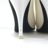 Celine Pointed Toe Mules White Leather Size 38.5