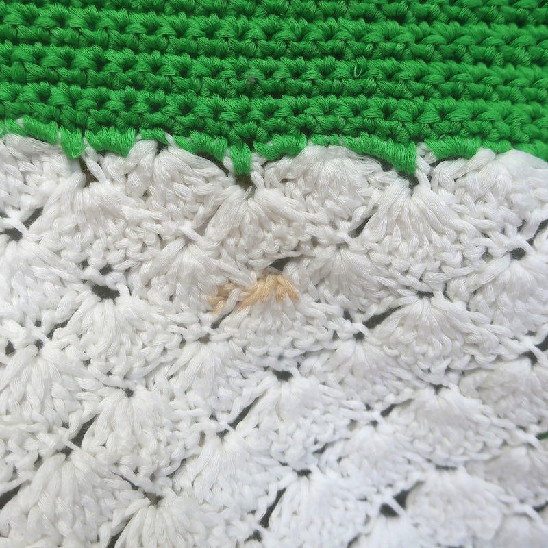 Ramy Brook Lindsay Crochet Knit Maxi Dress White/Green Cotton Size Small NEW