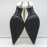 Celine Pointed Toe Mules White Leather Size 38.5