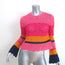 Carolina Herrera Colorblock Crochet Knit Top Pink/Yellow Cotton Size Small