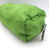 Prada Tessuto Long Cosmetic Bag Pea Green Nylon Small Pouch