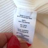 Helmut Lang Quarter Zip Tee White Ribbed Knit Size Medium Short Sleeve Top