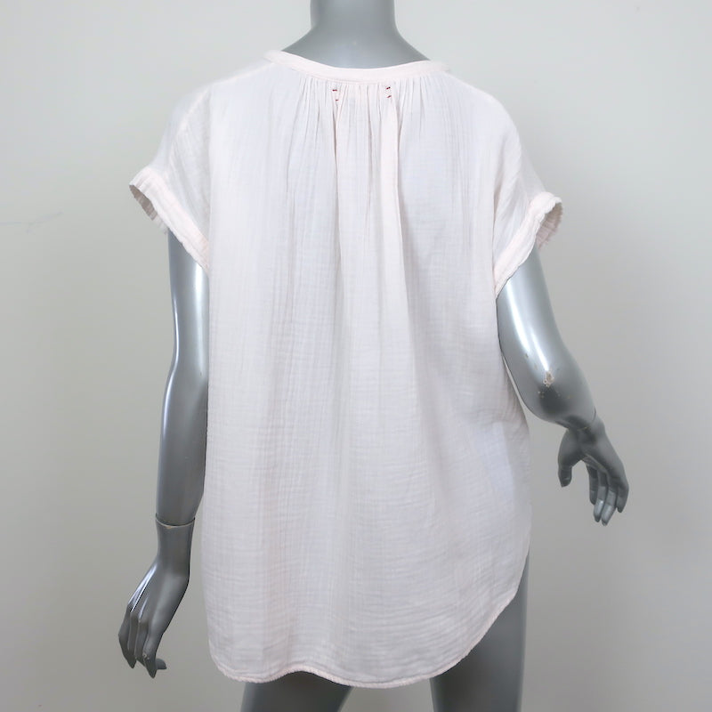 Xirena Cap Sleeve Top Sam Light Pink Cotton Gauze Size Medium