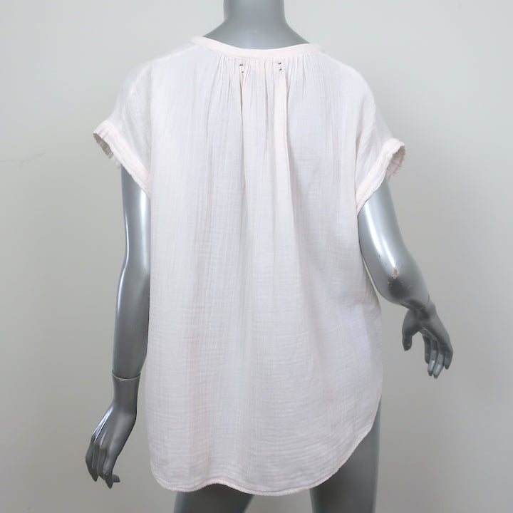 Xirena Cap Sleeve Top Sam Light Pink Cotton Gauze Size Medium