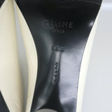 Celine Pointed Toe Mules White Leather Size 38.5